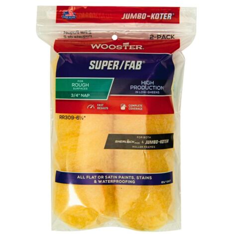 Wooster Jumbo Koter Super Fab 6.5" Mini Roller Sleeves 3/4" Nap Rough - Twin Pack