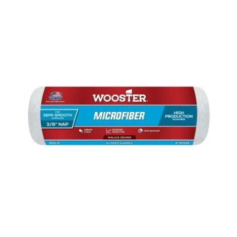 Wooster Microfiber 3/8" Nap Semi Smooth Paint Roller Sleeve - 9 Inch