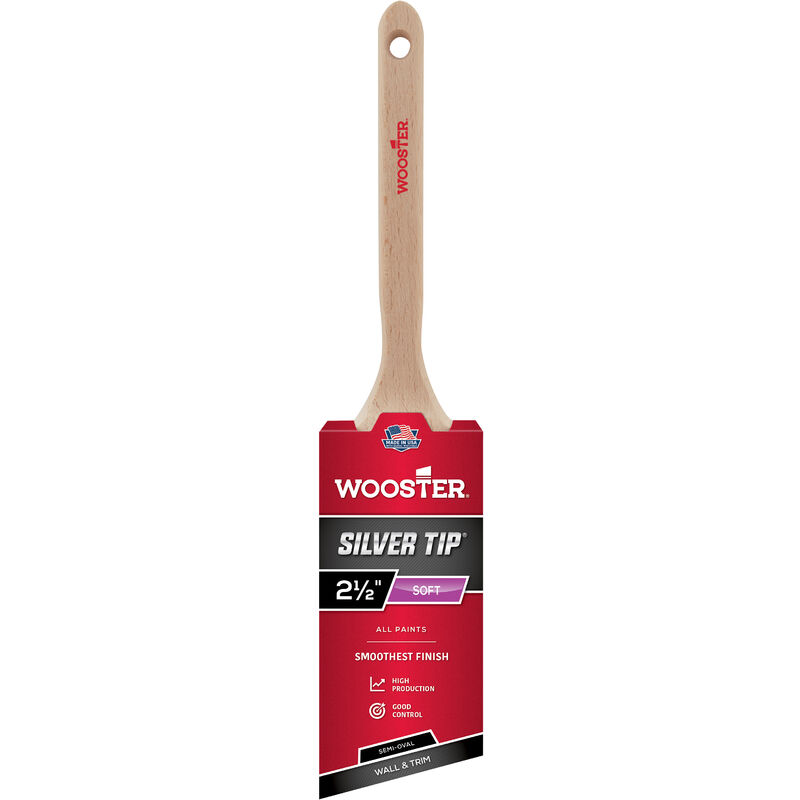 Wooster - Silver Tip - Semi-Oval Angle Sash - Wall and Trim Paint Brush - 2.5 Inch