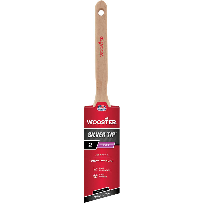 Wooster - Silver Tip - Semi-Oval Angle Sash - Wall and Trim Paint Brush - 2 Inch