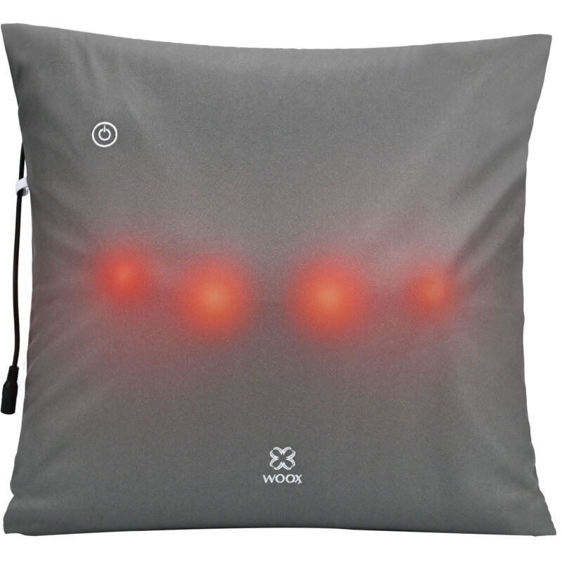 Coussin de massage shiatsu avec fonction de chauffage, 4 têtes de massage, arrêt automatique, lavable, pour les épaules, le cou, le dos et les