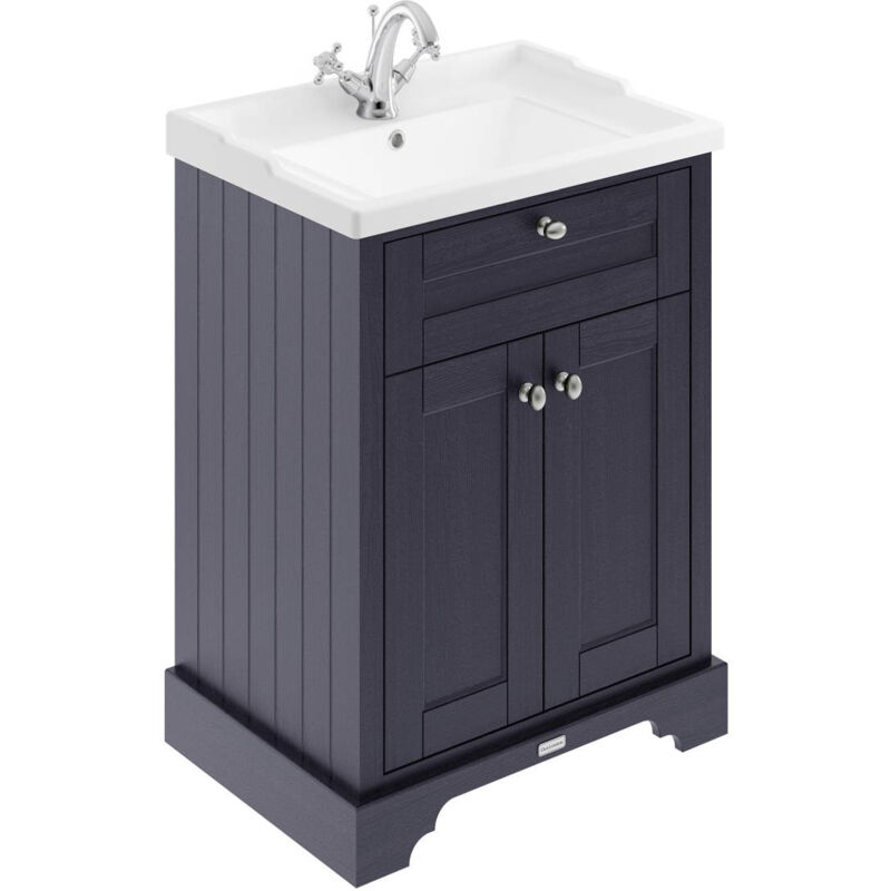 Old London Twilight Blue 600mm 2 Door Vanity Unit and Basin with 1 Tap Hole - LOF303