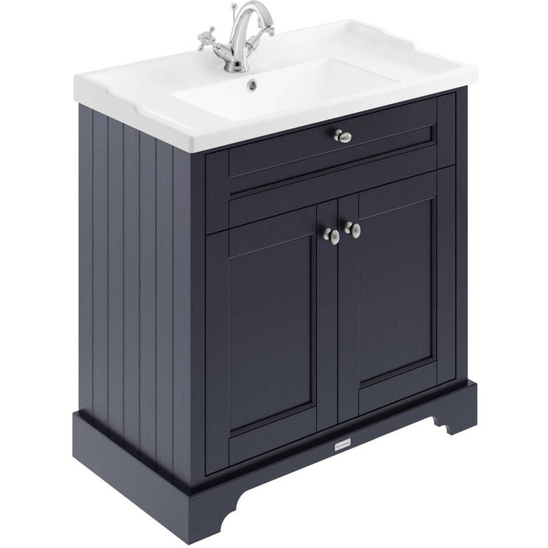 Old London Twilight Blue 800mm 2 Door Vanity Unit and Basin with 1 Tap Hole - LOF305