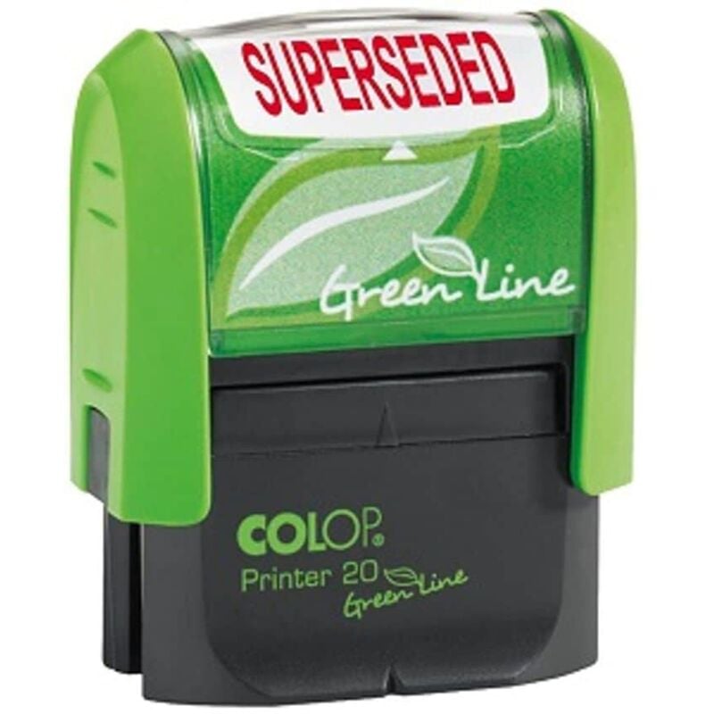Green Line P20 Self Inking Word Stamp superseded 37x13mm Red Ink - Colop