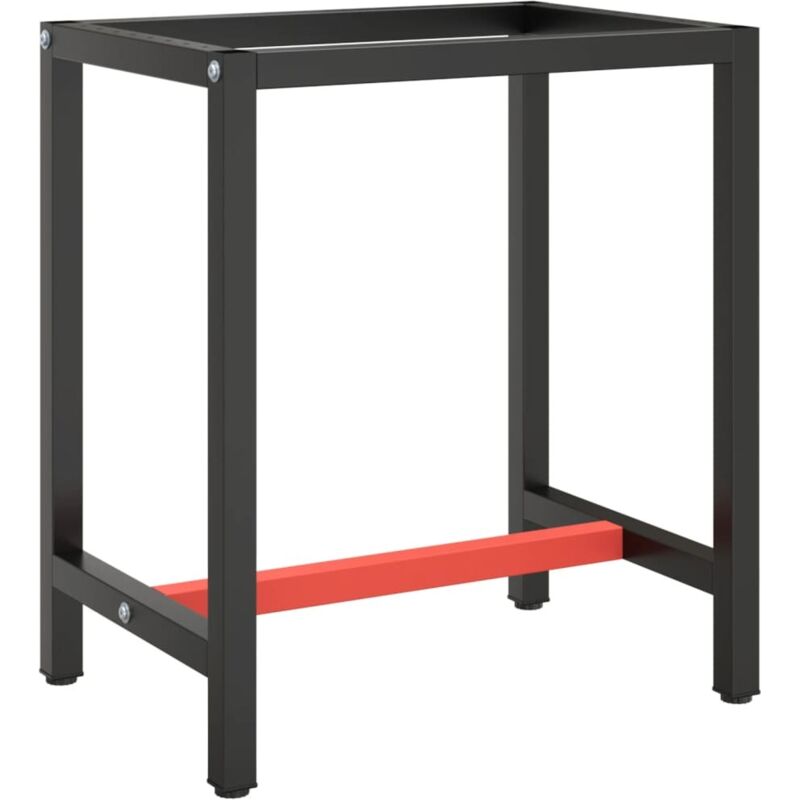 Vidaxl - Work Bench Frame Matte Black And Matte Red 70x50x79 Cm Metal