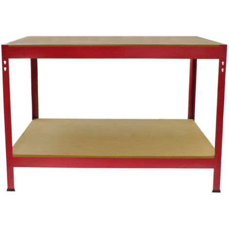 Work Bench Garage Table / Metal Storage Shelving DIY Tools Heavy Duty Workbenches Workshop Shed / 2 Shelves 90cm x 120cm x 60cm