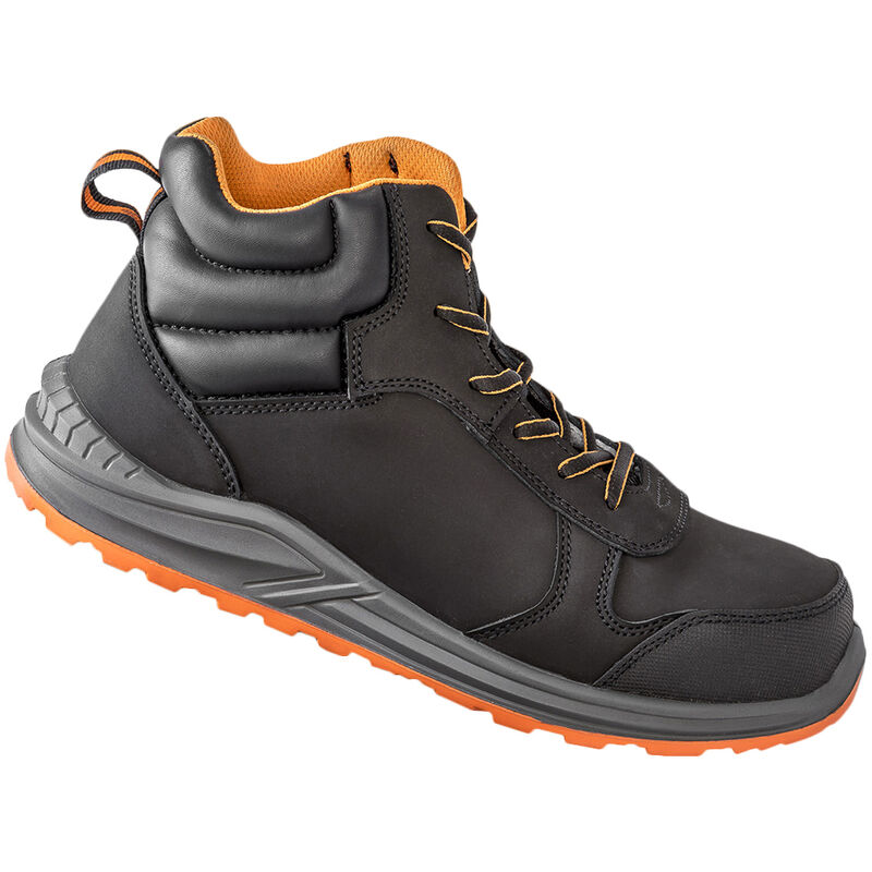 Unisex Adult Stirling Nubuck Safety Boots (9 UK) (Black/Grey/Orange) - Black/Grey/Orange - Work-guard By Result