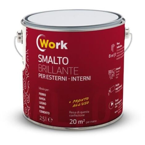 WORK SMALTO  SOLVENTE 2,5LT BIANCO BRILLANTE