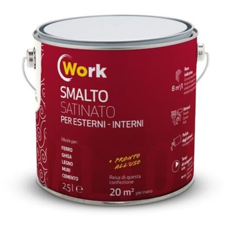 WORK SMALTO  SOLVENTE 2,5LT BIANCO SATINATO