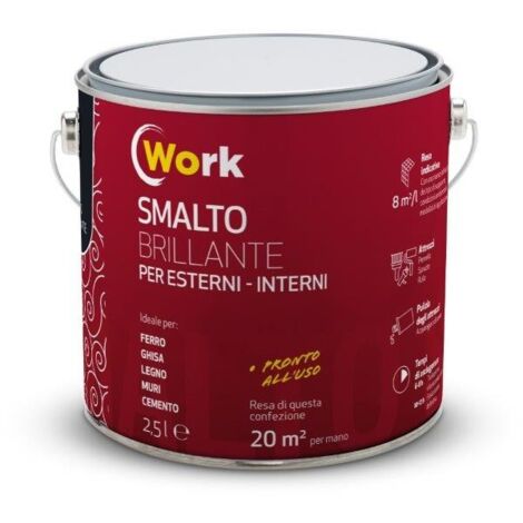 WORK SMALTO  SOLVENTE 2,5LT NERO BRILLANTE