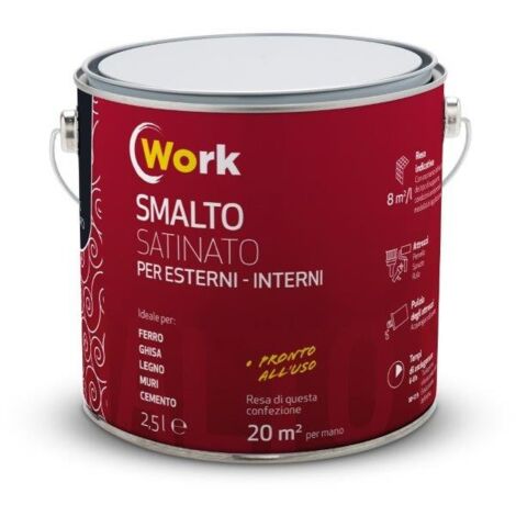 WORK SMALTO  SOLVENTE 2,5LT NERO SATINATO
