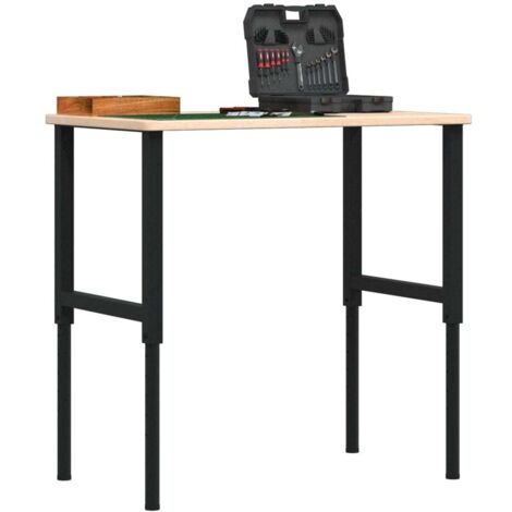 Workbench 100x60x(71.5-98) cm Solid Wood Oak Rectangular vidaXL