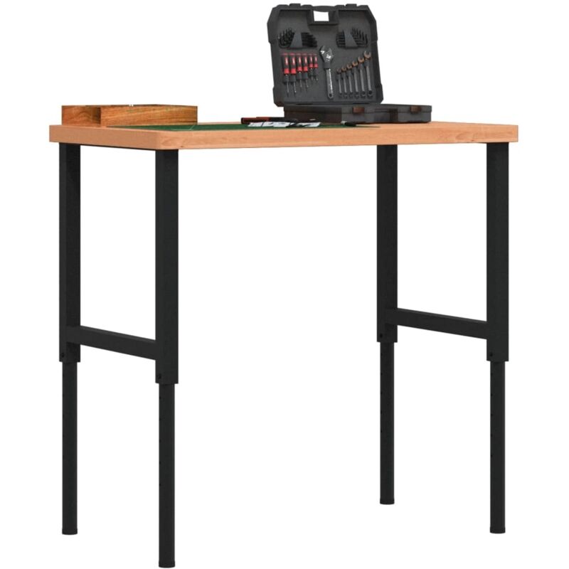 Vidaxl - Workbench 100x60x(73-99.5) cm Solid Wood Beech Rectangular