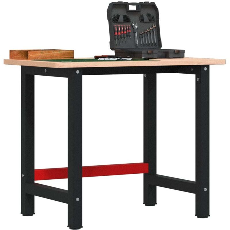 Workbench 100x60x81.5 Cm Solid Wood Beech Rectangular Vidaxl