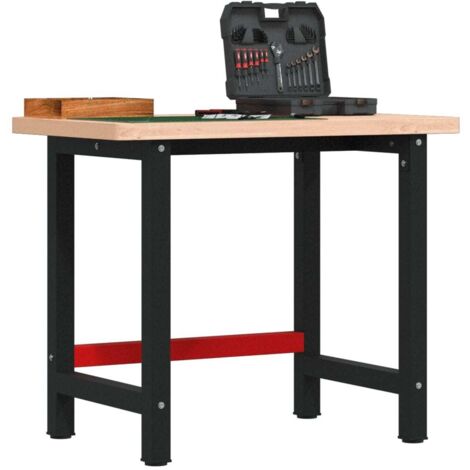 Workbench 100x60x83 cm Solid Wood Beech Rectangular vidaXL