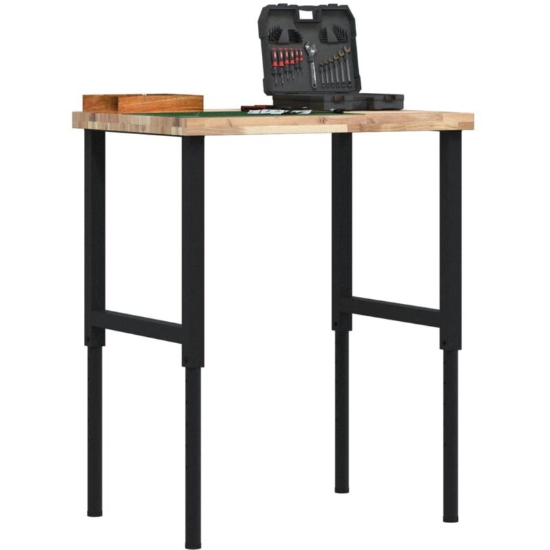 Workbench 80x60x(73-99.5) cm Solid Wood Acacia Rectangular vidaXL