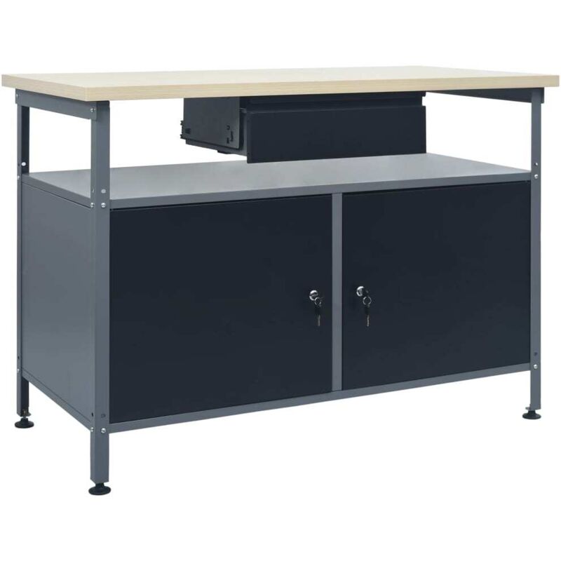 Vidaxl - Workbench Black 120x60x85 cm Steel