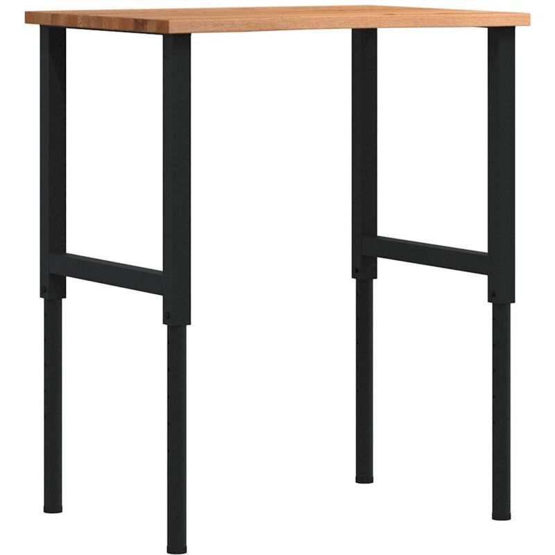 Vidaxl - Workbench Light Brown 80x60x(71.5-98) cm Solid Wood Oak