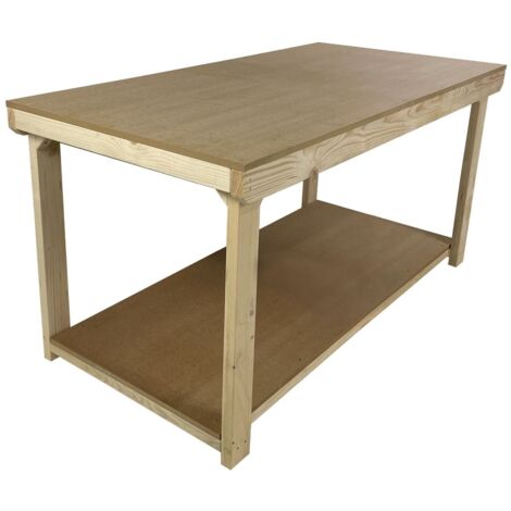 Workbench MDF top, large heavy-duty table (H-90cm, D-90cm, L-120cm)