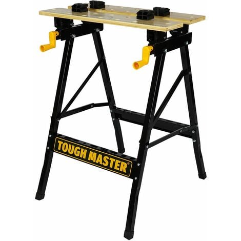 TOUGH MASTER Workbench Work Table Portable Folding Heavy Duty with 4 Swivel Pegs (TM-WB100B)