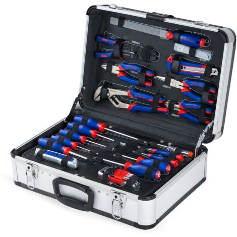 WORKPRO Cassetta Attrezzi da Lavoro Completa 119 Pezzi, Set di Attrezzi, Valigia Porta Utensili, Set Strumenti per Fai da Te