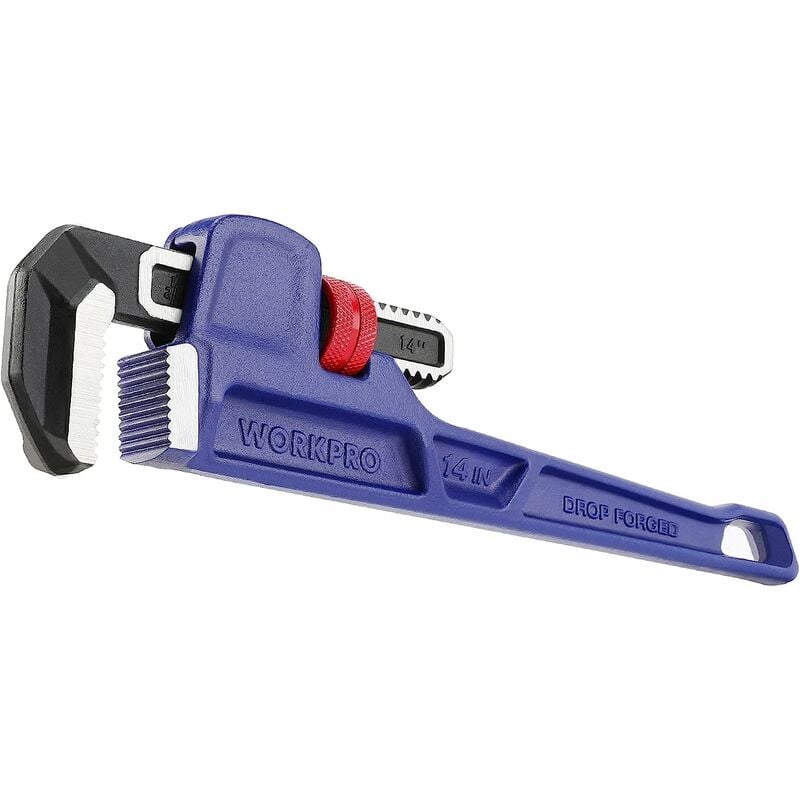 WORKPRO Clé à Griffe de Forgeage Entier 350 MM, Clé Serre-tube Droite Robuste pour Réparation de Plomberie