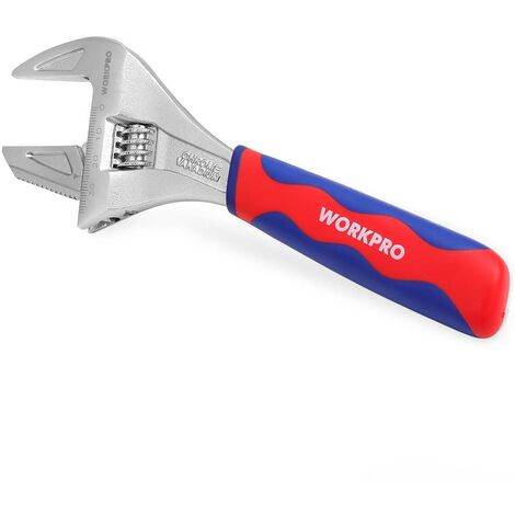 Workpro – Clé à molette 42 mm – Poignée bi-matière antidérapante – Acier chrome-vanadium – Longueur 200 mm pour travaux mécaniques