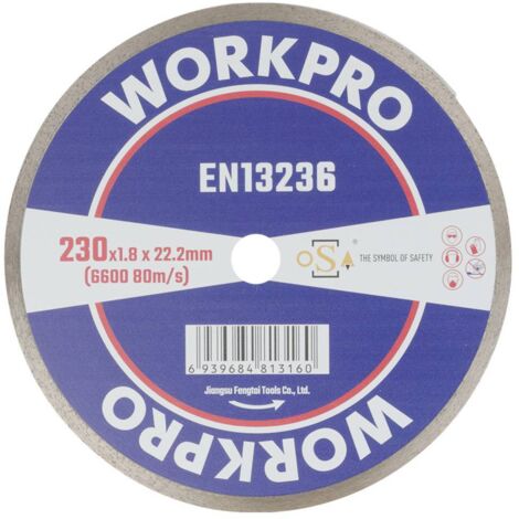 WorkPro GSOSCR-4 Disque à tronçonner diamanté 230 mm 1 pc(s) Céramique, Porcelaine, Marbre, Brique,