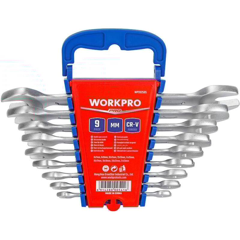 Jeu de 9 clés fixes Workpro