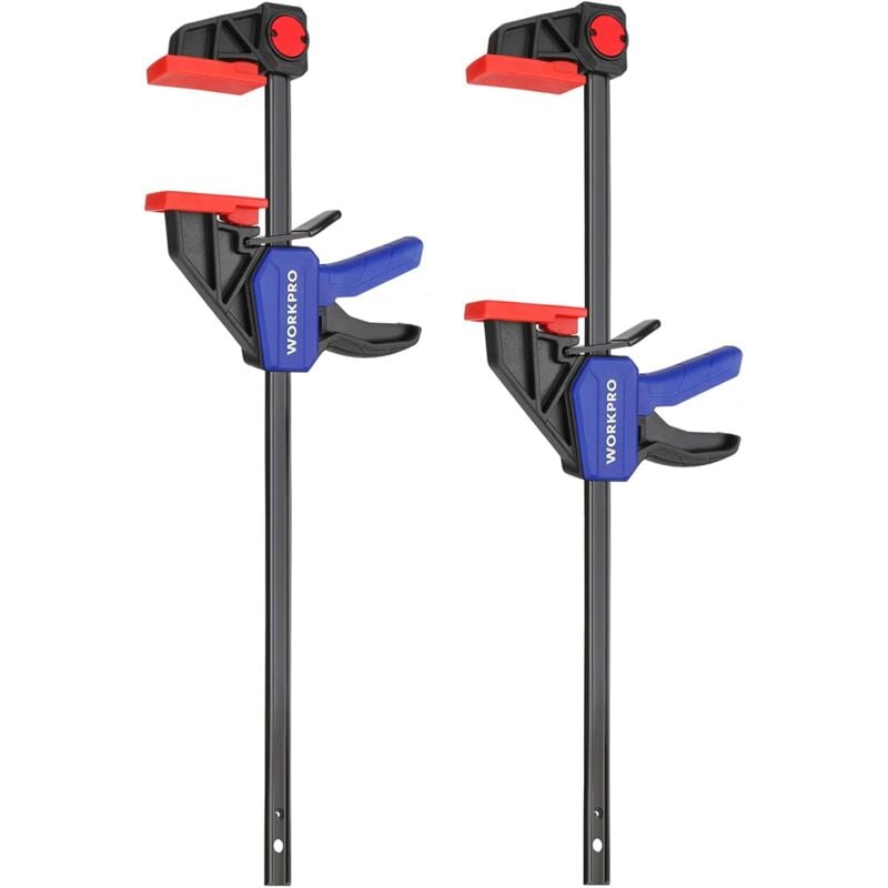 Jeu de Serre-joints à une Main 2 Pièces en Acier et Nylon pour une Fixation Précise, Largeur de Serrage 305 mm, Force de Serrage Maximale 68 kg,