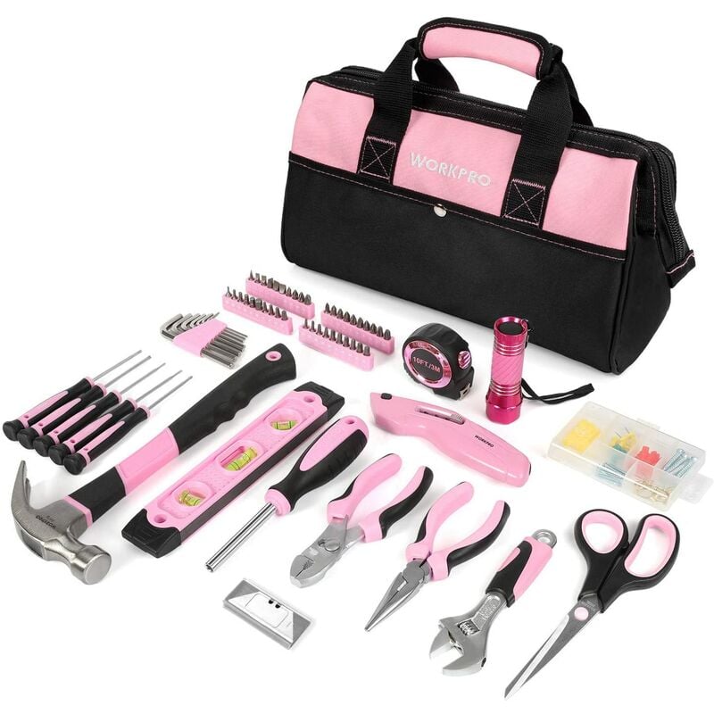 Kit d'Outils avec Sac Durable, Caisse à Outils Parfait pour Bricolage, Entretien Domestique - 106 Pièces - Workpro