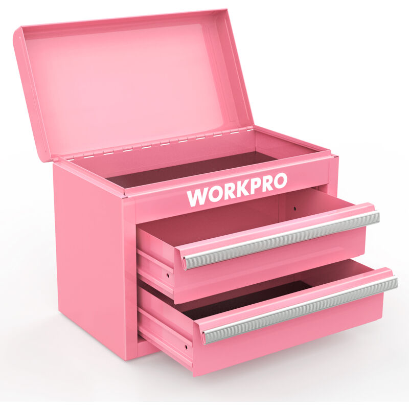 Mini Boîte à Outils en Métal avec 2 Tiroirs et Plateau Supérieur 27,5 x 15 x 20,8 cm, Portable Coffret de Rangement pour Outils, Idéal pour Usage