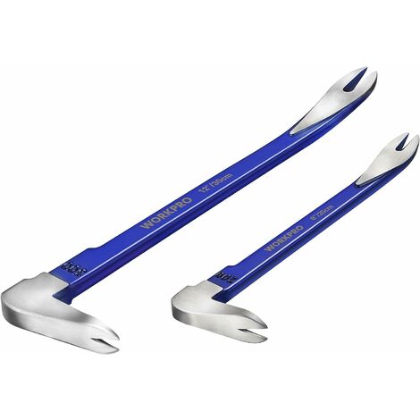 Workpro – Lot de 2 pieds de biche – Extracteurs de clous en acier au carbone – 30,5 cm et 20,3 cm – Pour démolition et rénovation de cuisine