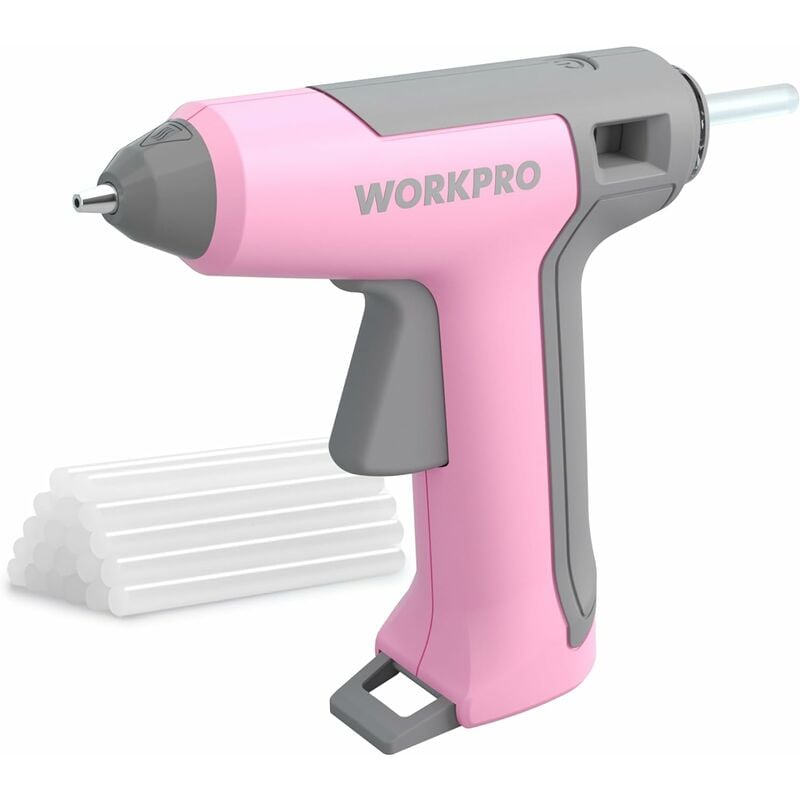 Workpro - Pistolet à Colle Chaude sans Fil 3,6V, 20 Bâtons de Colle 7x100mm, Pistolet à Colle Electrique-Arrêt Automatique, Chargement usb, Chauffage