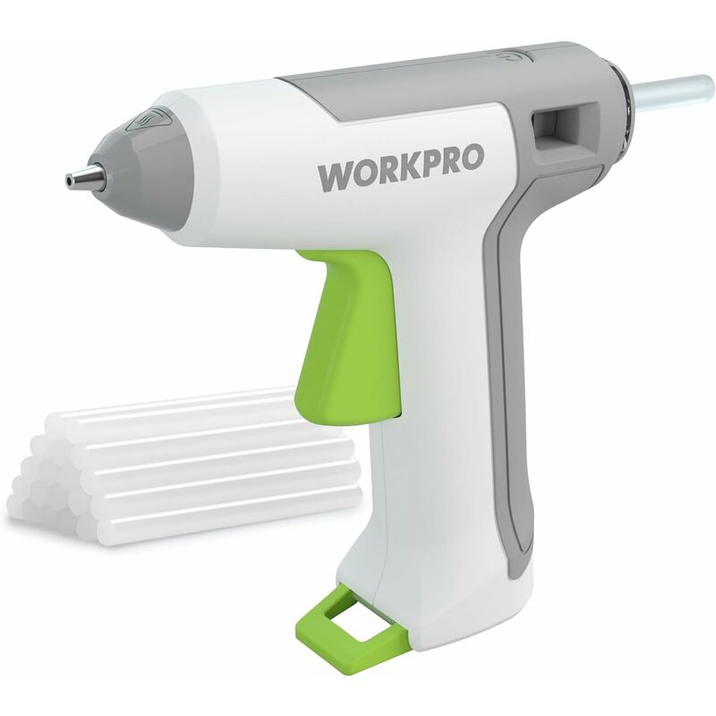 Workpro - Pistolet à Colle Chaude sans Fil 3,6V, 20 Bâtons de Colle 7x100mm, Pistolet à Colle Electrique-Arrêt Automatique, Chargement usb, Chauffage