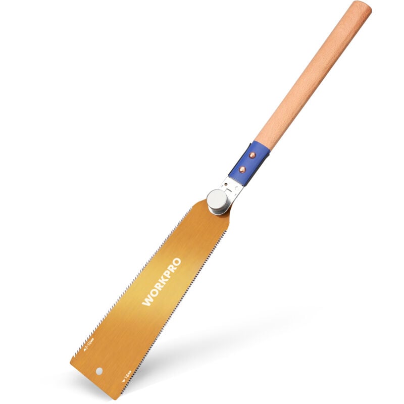 Workpro - Scie Japonaise 250 mm, Scie à Main à Double Tranchant de 7-10/18 tpi, Scie à Traction avec Poignée Ergonomique en Hêtre, Lame Flexible