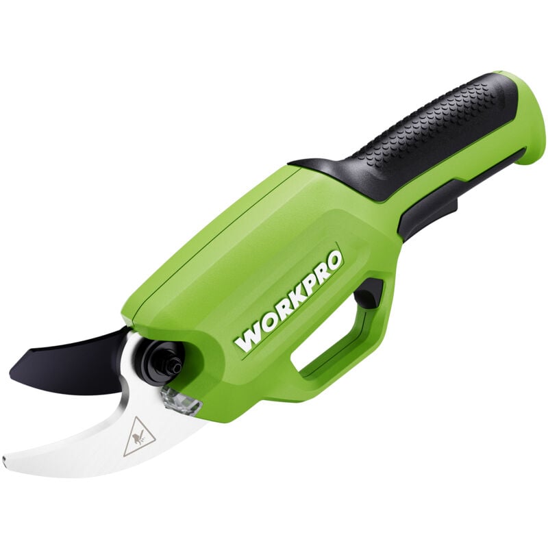 Workpro - Sécateur Électrique 7,2 v, Professionnel Secateur Electrique avec Lames en SK5, Batterie 2000 mAh, Diamètre de Coupe de 19 mm pour Jardins,
