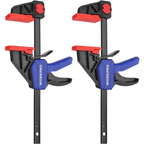 Workpro – Serre-joints à une main 2 pièces en acier et nylon – Largeur de serrage 153 mm – Force de serrage 68 kg – Plage d'étirement 135-285 mm - mm-285