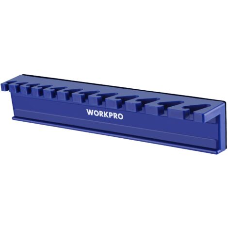 Workpro – Support magnétique pour clés à molette – Rangement organisé 12 emplacements – Fixation sur surface métallique – Base en PVC – Clés de 9 à 20 mm