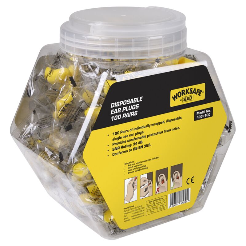 Sealey - Ear Plugs Disposable - 100 Pairs