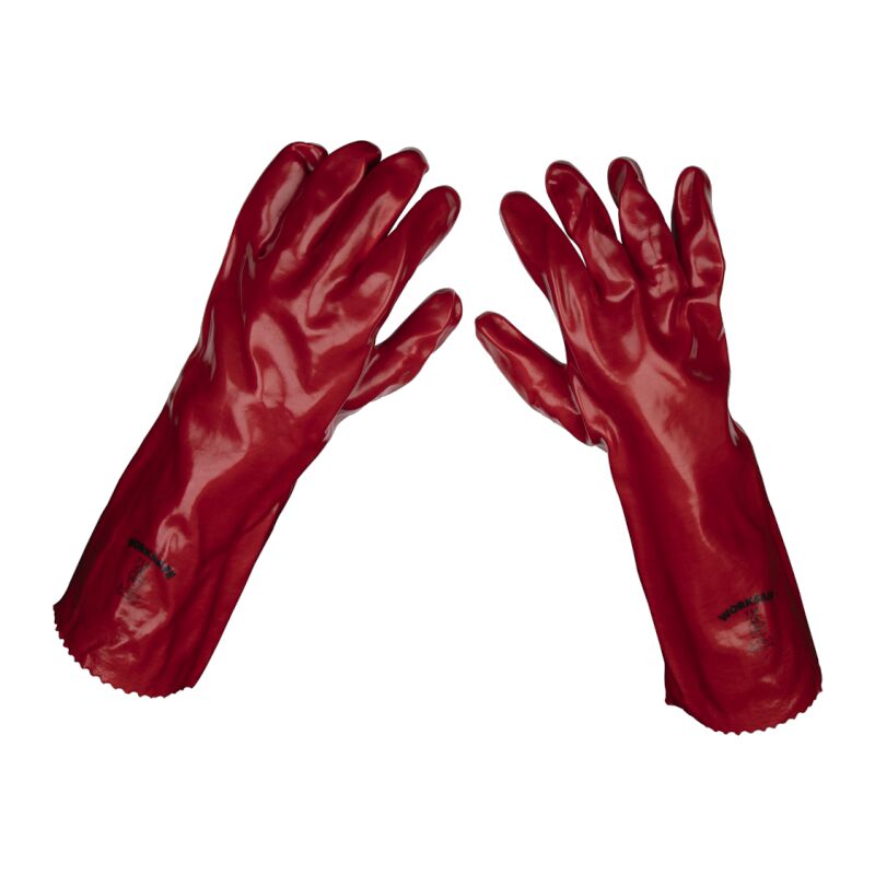 Sealey Red PVC Gauntlets 450mm - Pair