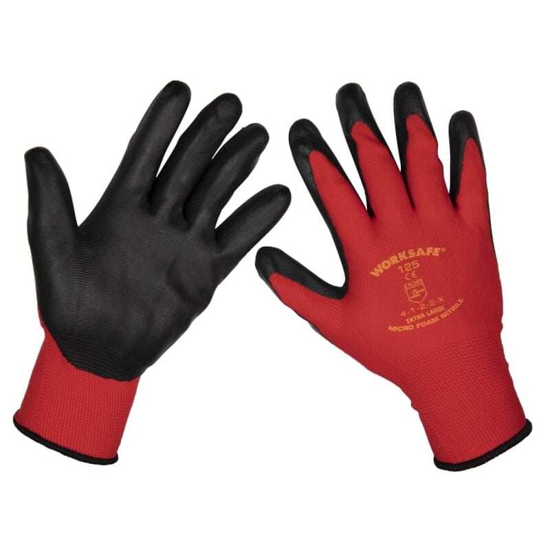 Flexi Grip Nitrile Palm Gloves (X-Large) - Pair - Sealey