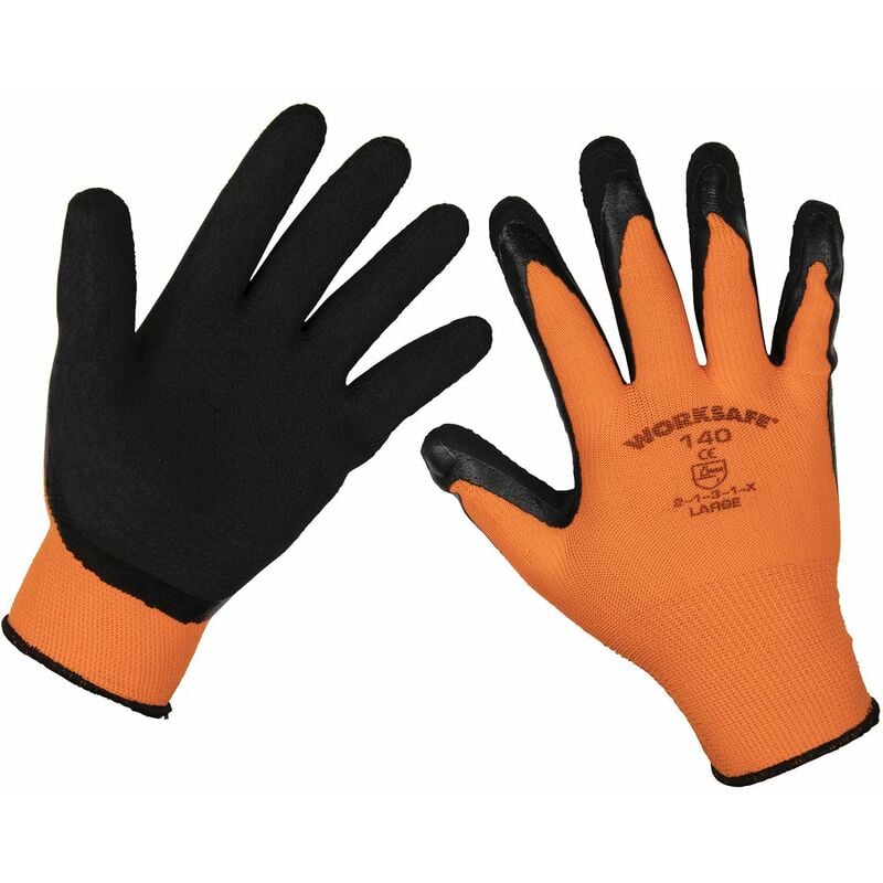 Foam Latex Gloves (Large) - Pair 9140L - Sealey