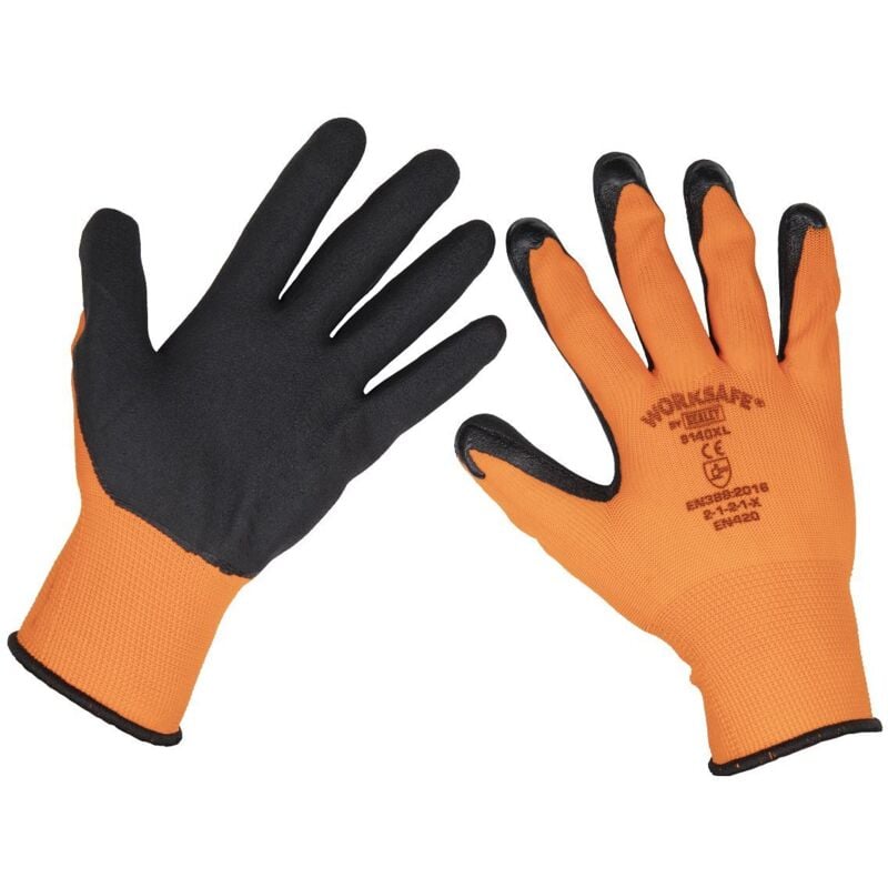 Worksafe® Foam Latex Gloves, X-Large - Pack of 12 Pairs 9140XL/12 - Sealey