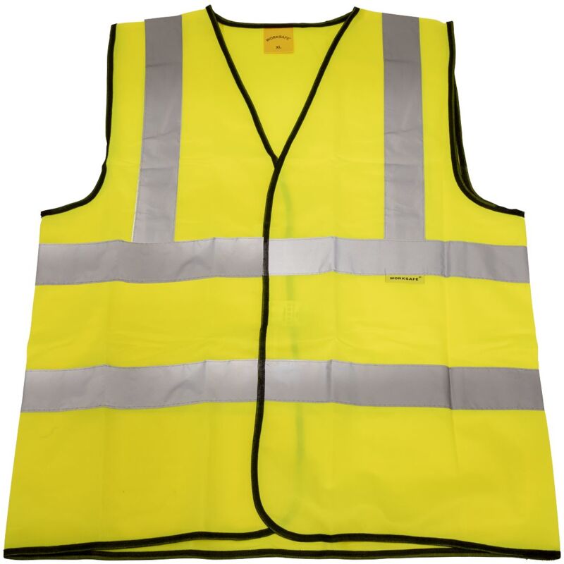 9804XL Worksafe Hi-Vis Yellow Waistcoat - X-Large - Sealey