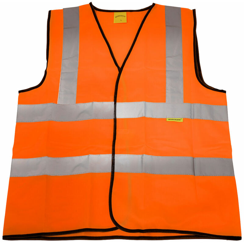 Worksafe - 9812l Hi-Vis Orange Waistcoat (Site and Road Use) - Large