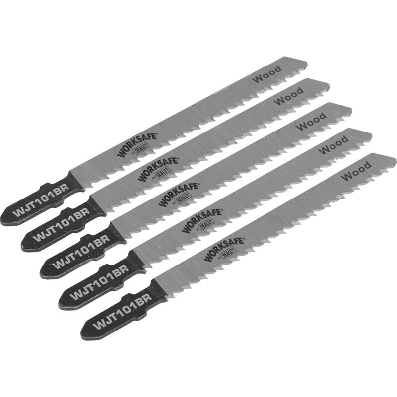 Sealey - WJT101BR Jigsaw Blade for Wood & Plastics 75mm 10tpi - Pack of 5