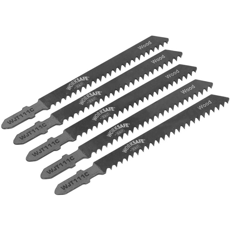Sealey - WJT111C Jigsaw Blade Soft for Wood & Plastics 75mm 9tpi - Pack of 5