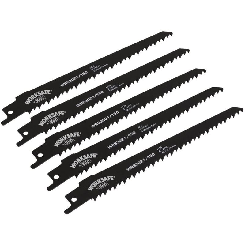 Sealey - WRS3021/150 Reciprocating Saw Blade 150mm 6tpi - Pack of 5