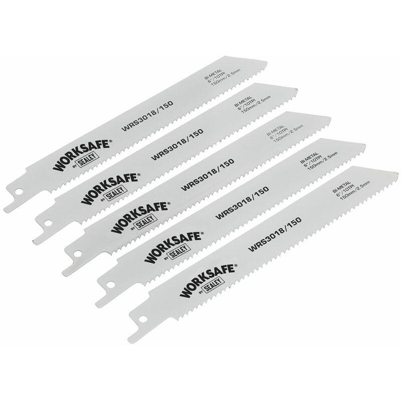 Worksafe - WRS3018/150 Reciprocating Saw Blade 150mm 10tpi - Pack of 5